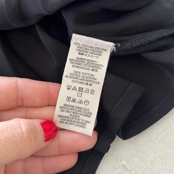 Free People Late Night Picnic Smocked Embroidered Dress CottageCore Black XS - Picture 9 of 12